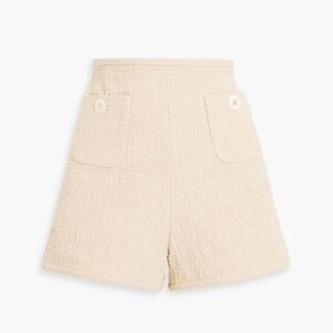 Sandro Cream High Waist Women Shorts